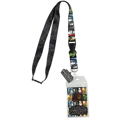 Star Wars Multi Character Lanyard with ID Badge Holder and PVC Charm