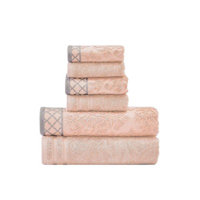Modern Threads Damask Jacquard 6-pc 100% Combed Cotton Towel Set