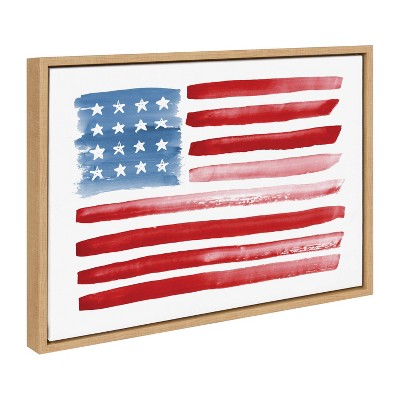 Kate & Laurel All Things Decor 18"x24" Flag Alone Framed Canvas by Sara Berrenson Natural