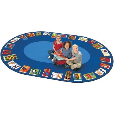Carpets for Kids Reading by the Book Learning Rug, Oval, 8'3"X11'8"