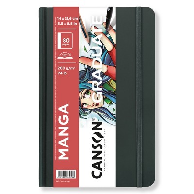 Canson Graduate Manga Art Book, Hard Cover Binding, 10 Sheet, 5.5x8.5 inch, 1 Count