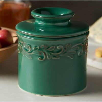 Butter Bell® Crock – Emerald Green Antique Ceramic Butter Keeper, Vintage-Style Butter Dish for Fresh, Spreadable Butter