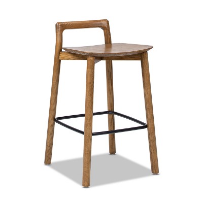 Jennifer Taylor Home Sven 26.5" Modern Minimalist Low Back Wood Counter Stool
