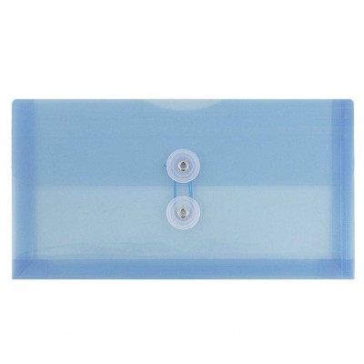 JAM Paper 5 1/4'' x 10'' 12pk Plastic Envelopes with Button and String Tie Closure