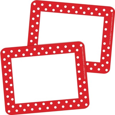 2pk 45ea Red & White Dots Self-Adhesive Name Tag Labels - Barker Creek: School Name Tags, Teaching Aid, 90 Pieces