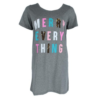 Not a Morning Person Women's  Merry Everything Short Sleeve Night Shirt