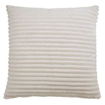 18"x18" Faux Rabbit Fur Square Throw Pillow Cover - Saro Lifestyle