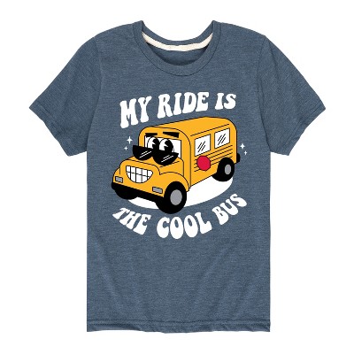 Boys' - Instant Message - Back To School My Ride Is The Cool Bus Short Sleeve Graphic T-Shirt