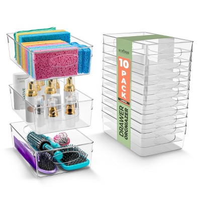 Sorbus Large Clear Plastic Storage Bins for Shelves