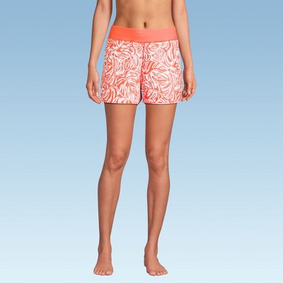 Lands' End Women's 3" Quick Dry Elastic Waist Board Shorts Swim Cover-up Shorts with Panty