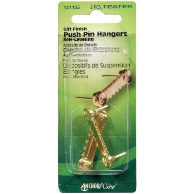 Hillman AnchorWire Gilt Push Pin Picture Hanger 1 lb 2 pk (Case of 10)