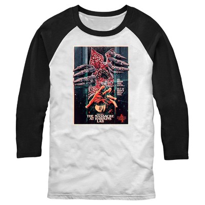 Men's Stranger Things Retro Massacre At Hawkins Lab Baseball Tee