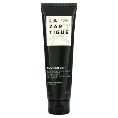 Lazartigue Nourish 2-In-1 Shampoo, Highly Nourishing Non-Foaming Cleansing Balm, Enriched with Shea, No Friction or Breakage, Intensely Cleanses Hair