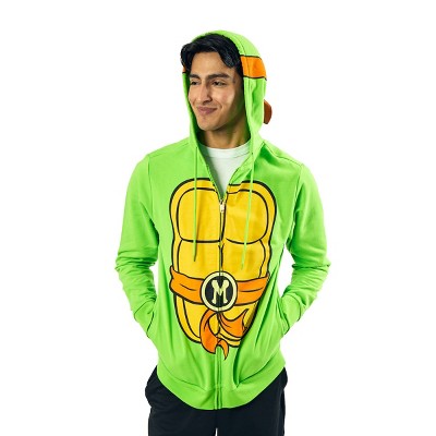 Teenage Mutant Ninja Turtles Michelangelo Long Sleeve Men's Green Cosplay Hoodie