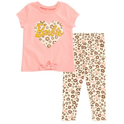 Barbie Girls T-Shirt and Leggings Outfit Set Little Kid to Big Kid