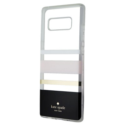 Case Mate licensed - Kate Spade Flexible Hardshell Case for Galaxy Note8 - Pink/Gold/Blk/Clear Stripe