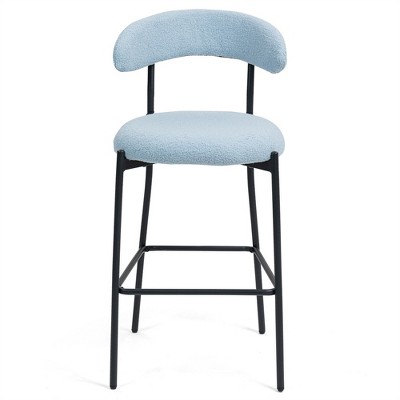OUTSUPPLY Bar Stool, Black Metal Base with Footrest for Kitchen, Cafe, Vanity, Easy Assembly