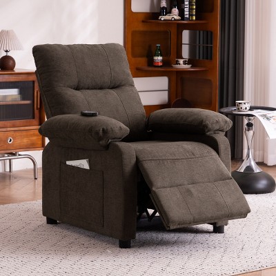 Power Recliner Chair with Massage & Heat, Chenille Fabric, Solid Wood Frame, 8 Vibration Modes, Adjustable Back & Footrest-Cuddlewood