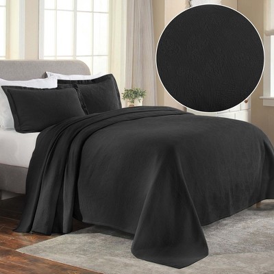 100% Cotton Bedspread and Pillow Sham Decorative Set Paisley Floral Matelasse by Blue Nile Mills