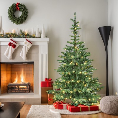 Resenkos Artificial 8ft  LED-lit Christmas Tree with 1307PE/PVC Mixed Branch Tips
