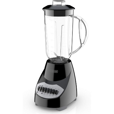 BLACK+DECKER 10-Speed Countertop Blender, BL2010BP, 6-Cup Plastic Jar, Dishwasher-Safe, Stainless Steel, Suction Feet