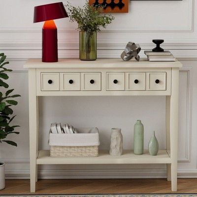 PAGED 38 inch Console Table with 2 Drawers,Rustic Entryway Table with Open Shelf for Living Room,Hallway
