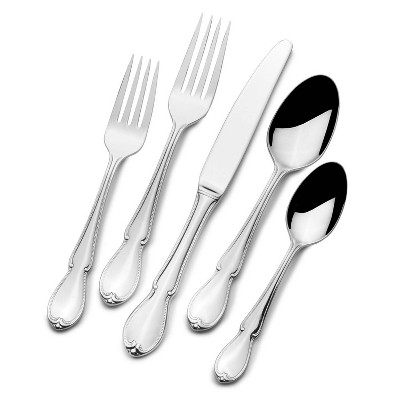 Mikasa 20pc Marseille Flatware Set: 18/0 Stainless Steel, Traditional Style, Dishwasher-Safe, Service for 4, Silver