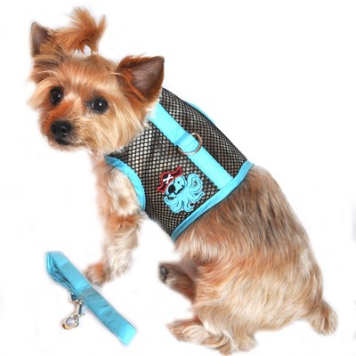 Doggie Design Cool Mesh Dog Harness Under the Sea Collection-Pirate Octopus Blue and Black
