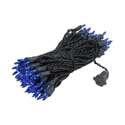 Novelty Lights 50 Feet 100 Bulbs Incandescent Mini Lights, Black Wire with 6" Spacing, UL Listed for Indoor/Outdoor Use, Connectable