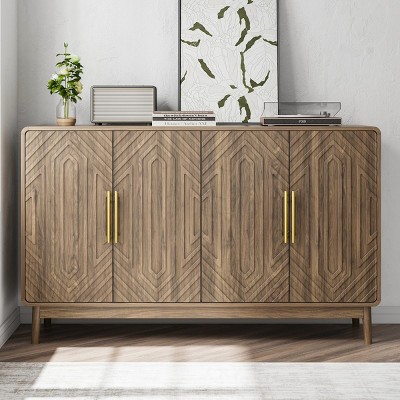Mid-Century Modern Buffet Cabinet with Adjustable Shelves, Accent Storage Sideboard for Living Room, Dining Room, or Hallwa-The Pop Home
