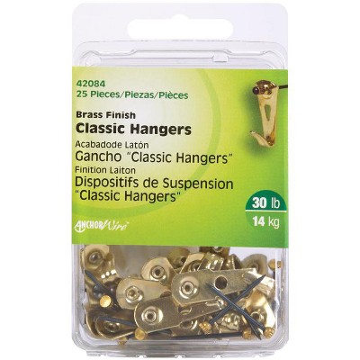 Hillman AnchorWire Brass-Plated Classic Picture Hanger 30 lb 25 pk (Case of 5)