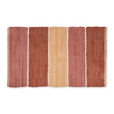 Design Imports Spice Color Block Cotton Chindi Rug 2X3Ft