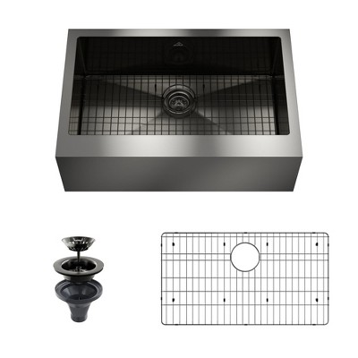 CASAINC 30" Stainless Steel Single Bowl Farmhouse Apron Kitchen Sink with Included Drain Rack & Drain Strainer