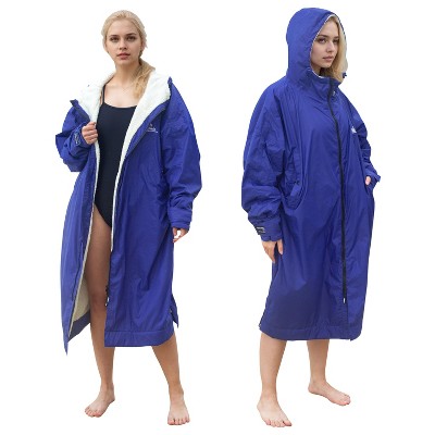 Catalonia Swim Parka for Women Men Youth, Lightweight Surf Swim Jacket, Waterproof Windproof Warm Swim Coat, Changing Cape Robe
