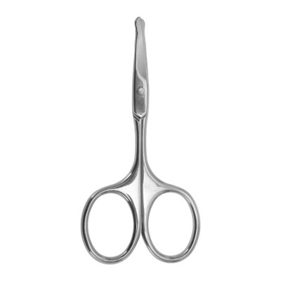 Unique Bargains Oval Handle Eyebrow Scissor Silver Tone 1 Pc
