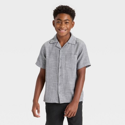 Boys' Short Sleeve Woven Button-Up Shirt - art class™