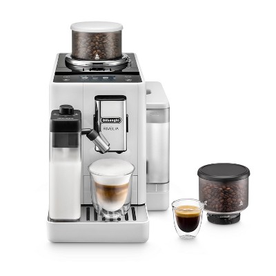 DeLonghi Rivelia Automatic Coffee and Espresso Machine with Milk Frother & Bean Switch System 18 One-Touch Recipes, 4 User Profiles