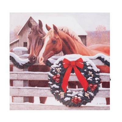 Gallerie II Christmas Horse Farm Light-Up Led Wall Art 15.75 x 0.98 x 15.75 Inches.
