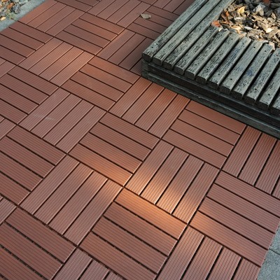 KTMBDW Plastic Interlocking Deck Tiles, 44 pcs 12"x12" Waterproof Outdoor Flooring All Weather Use, Floor Tiles for Poolside Balcony Backyard