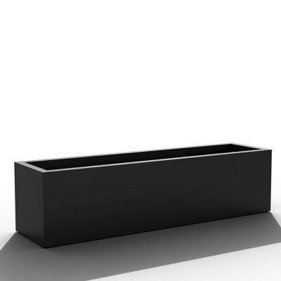 Lirago Metal Rectangular Planter Box with Drainage Holes for Outdoor Use 9.06"Dx9.06"L x35.83"H Black
