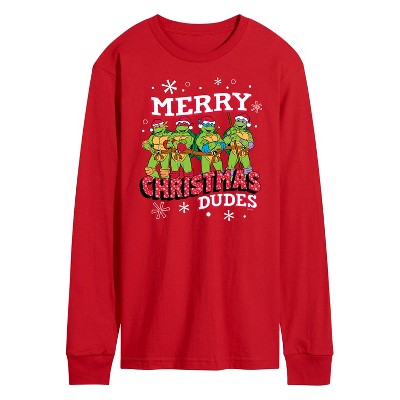 Men's - Teenage Mutant Ninja Turtles - Merry Christmas Dude Long Sleeve Graphic T-Shirt