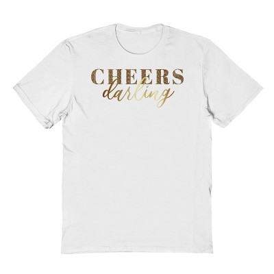 Rerun Island Men's Cheers Darling Short Sleeve Graphic Cotton T-Shirt