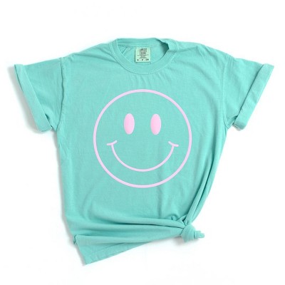 Simply Sage Market S.W.Smiley Smiley Face Outline Puff Print Garment Dyed Tee