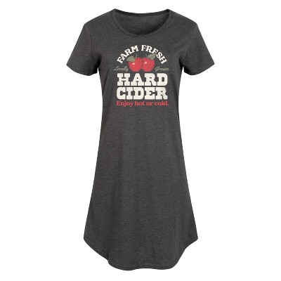 Women's - Instant Message - Farm Fresh Hard Cider Hot or Cold Graphic T-shirt Dress