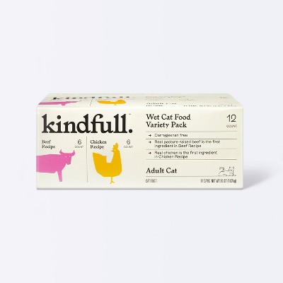 Chicken and Beef Pate Variety Pack Wet Cat Food - Kindfull™ 36oz/12ct