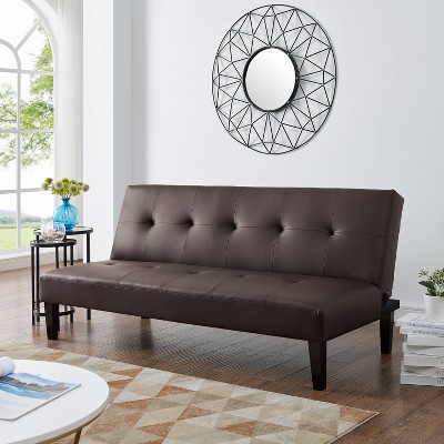 Home Imports Emporium Button Tufted Futon Sofa Bed, Modern Convertible Folding Sofa Bed Couch with Wooden Legs