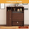 Folding Dining Table with Storage, Drop Leaf Table with Wall-Mounted Buffet Storage Cabinet, Multifunctional Expandable Table with Storage - 3 of 4
