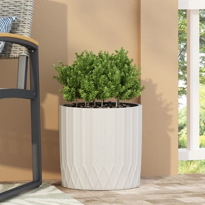 Sevobal Planters Round Indoor And Outdoor Planter For Flowers, Herbs, And Plants, Elegant Design And Simple Texture, White, 13"*13"*12.5"