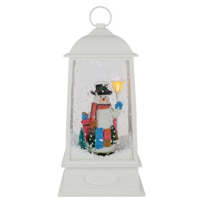 Northlight LED Lighted Musical Snowing Snowman Christmas Lantern - 13.5"