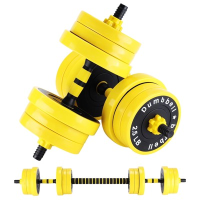 Adjustable Weight Dumbbell Set of 2, 33LbsFree Weight Dumbbell Set with Foam Handle, Convertible To Barbell Fitness Exercise Workout Equipment